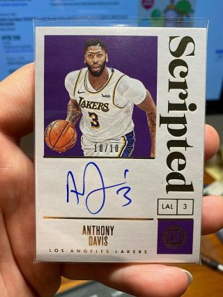 2019 - 20 Encased Anthony Davis Scripted Gold Auto 10/10 Lakers