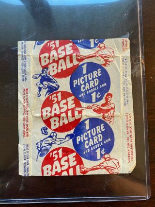 1951 Bowman Gum Baseball Card Wax Wrapper One Cent Tough