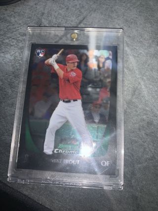 2011 Bowman Chrome 175 Mike Trout Rc Angels Iconic Rookie Card Hof Mvp