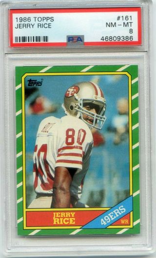 1986 Topps 161 Jerry Rice Psa 8 Nmmt 49ers Rookie Hall Of Fame