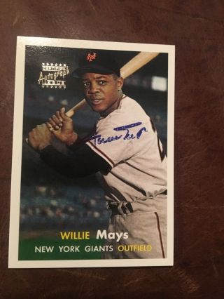 1997 Topps Willie Mays Commemorative 1957 Reprint Autograph Card 9 Nm - Mt
