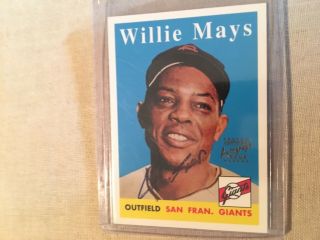 1997 Topps Willie Mays Commemorative 1958 Reprint Autograph Card 10 Nm - Mt