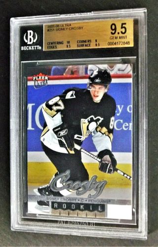 Sidney Crosby Penguins 2005 - 06 Fleer Ultra Rookie Card 251 Bgs Gem 9.  5