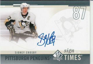 2010/11 Ud Sp Authentic Sign Of The Times Sidney Crosby Auto Card Sot - Sc