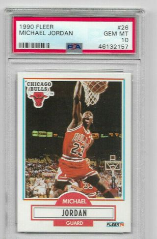 1990 Fleer Michael Jordan 26 Psa 10 Gem Chicago Bulls Hof Hot