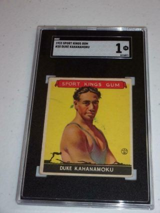 1933 Sport Kings Gum 20 Duke Kahanamoku Card Graded Sgc 1 Pr