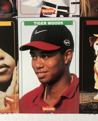 Nickelodeon Kids Choice Awards 1999 Tiger Woods Michael Jordan Uncut Sheet Card
