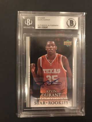 2007 - 08 Ud First Edition Star Rookies Kevin Durant Auto Rc Signed Bgs