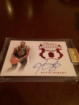 2018/19 Panini Flawless Kevin Durant Ruby Auto /15