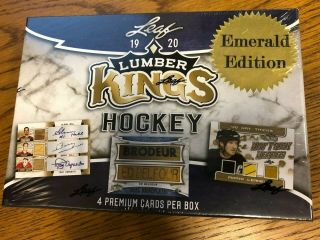 2019 - 20 Leaf Lumber Kings Hockey Emerald Edition Hobby Box Only 200 Made 4 Hits