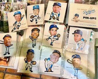 1963 Los Angeles Dodgers Pin - Ups Complete Set In.  Hot