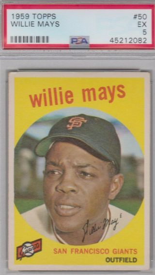 Willie Mays 1959 Topps 50 Psa Ex 6 Giants