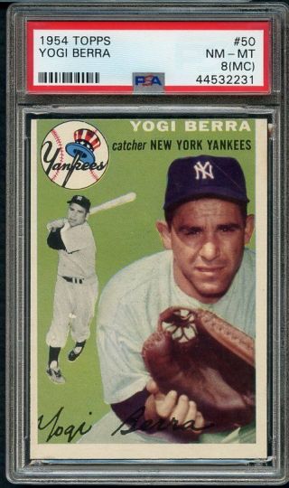 1954 Topps 50 Yogi Berra Yankees Psa 8 Nm/mt Mc 380760 (kycards)