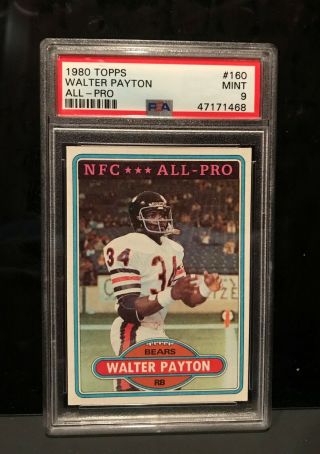 1980 Topps Football Walter Payton All - Pro 160 Psa 9