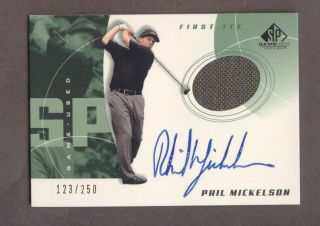2002 Sp Game Edition Golf First Tee Phil Mickelson Auto Patch 123/250