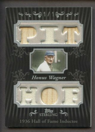 2008 Topps Sterling Honus Wagner Multi Jersey Bat 1/10 Pittsburgh Pirates