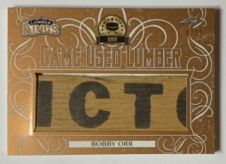 Bobby Orr 2020 Leaf Itg Lumber Kings Game Lumber 4/10 1/1 Logo Stick Patch