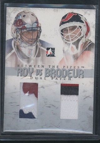 2006 In The Game Patrick Roy/martin Brodeur Between The Pipes Dual Logo Patch