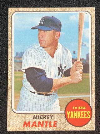 1968 Topps Baseball Card 280 Mickey Mantle York Yankees Vg