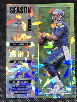 2017 Playoff Contenders Cracked Ice Russell Wilson 14/25 Rare Seahawks Mvp
