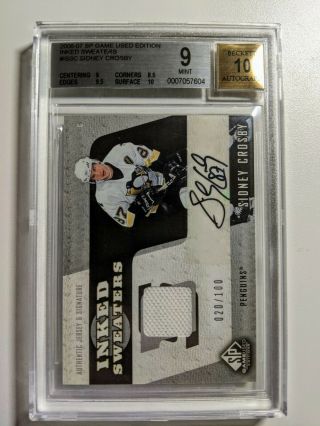 2006 - 07 Sp Game Inked Sweaters Sidney Crosby Auto Graded Bgs 9 Auto 10