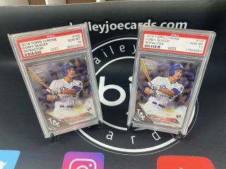 (2) Corey Seager 2016 Topps Chrome Refractor 150 Psa 10 Gem Rookie Card Rc