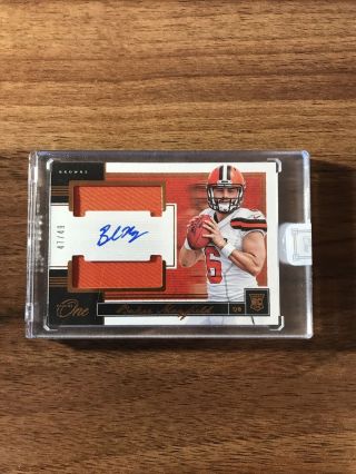 Baker Mayfield 2018 Panini One Rpa /49 Rookie Patch Auto Browns Card 52 Rc