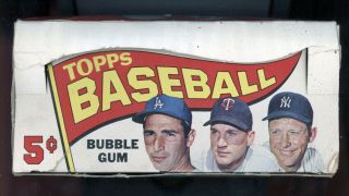 1965 Topps Baseball 5¢ Empty Wax Pack Display Box Koufax Killebrew Mantle