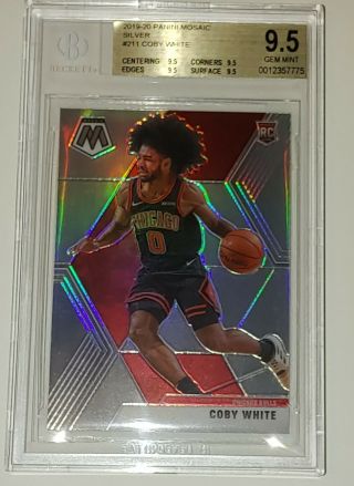 2019 20 Mosaic Coby White Silver Gem Bgs 9.  5 All 9.  5 Priced To Move