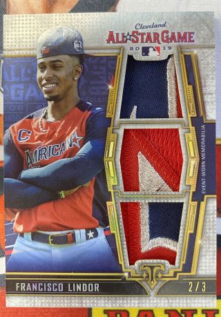 2020 Triple Threads Francisco Lindor All Star Game Triple Patch /3