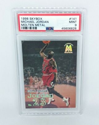 1998 - 99 Skybox Molten Metal 141 Michael Jordan Psa 9 Chicago Bulls Hof