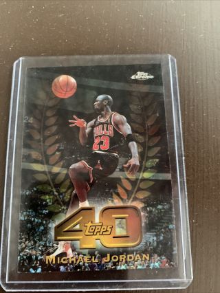 Michael Jordan 1997 - 98 Topps 40 Chrome Refractor Basketball Card