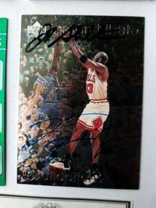 Michael Jordan/john Stockton 1996 Upper Deck Auto Autograph Signed Card W/