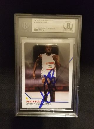 Fastest Man In The World Usain Bolt Signed Rookie Card Beckett Certified 1 Rc