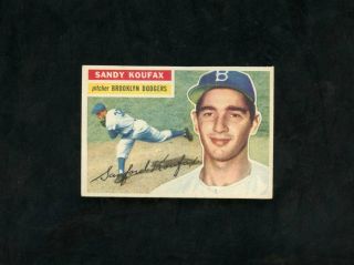 1956 Topps Baseball - 79 Sandy Koufax,  Hof,  Brooklyn Dodgers (wb),  Nm Stunning