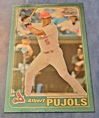2001 Topps Chrome Albert Pujols | Late Addition Rookie Card Rc 596 | Cardinals