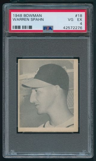 1948 Bowman 18 Warren Spahn Rc Psa 4