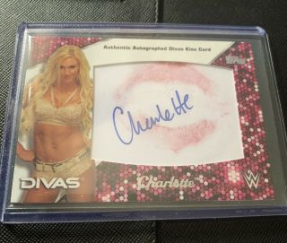 2016 Topps Wwe Divas Charlotte Flair Auto Kiss Card 22/25