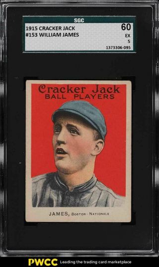 1915 Cracker Jack Bill James 153 Sgc 5 Ex