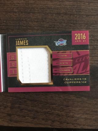 2015 - 16 Preferred LeBron James Game Worn Jersey Stat Book Card /149 Booklet 3