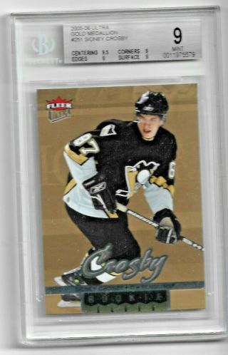 2005 - 06 Ultra Sidney Crosby Rookie Gold Medallion Bgs 9