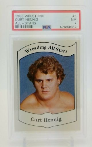 1983 Wrestling All Stars Curt Hennig " Mr Perfect " Rc Rookie Card 5 Psa 7 Nm Wwe