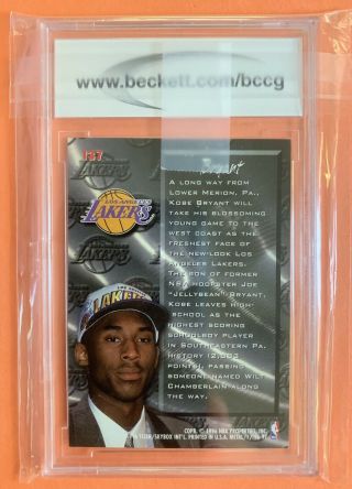 1996 - 97 Metal Fresh Foundation 137 Kobe Bryant Rookie Card BGS BCCG 10 GEM 3