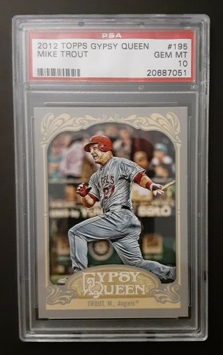2012 Psa 10 Gem Mike Trout Topps Gypsy Queen Rc 195 Angels Rookie 7051