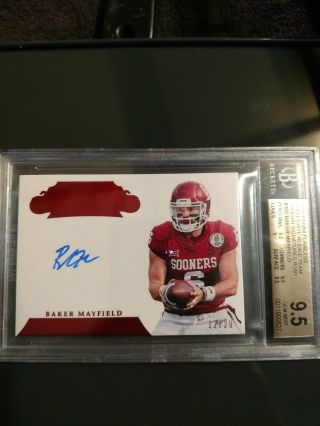 2018 Flawless Baker Mayfield 12/20 Rookie Auto On Card Bgs 9.  5