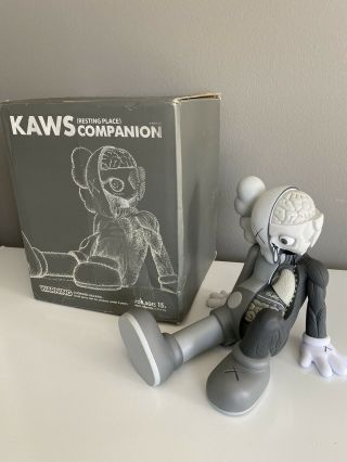 Kaws Resting Place Companion Grey Medicom Toy Vinyl Fake Monochrome Use