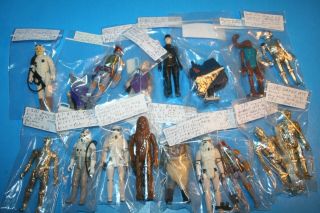 Star Wars Vintage Loose Figures 1977 - 1983 Boba Fett Klaatu Chewy C - 3po Kenner