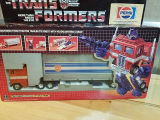 Vintage 1984 Hasbro Transformers G1 Pepsi Optimus Prime