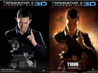 Queen Studios 1/1 Terminator 2 Judgment Day T1000 Bust Silica Gel Statue Stock