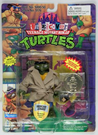 Playmates Toys Tmnt Teenage Mutant Ninja Turtles Undercover Leonardo Rare Crease